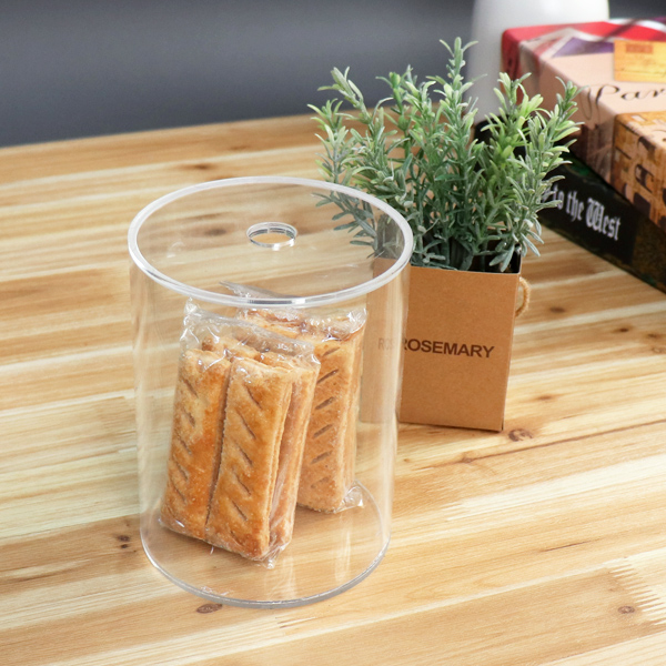 아크릴 다용도 정리함 원통M 120&Oslash; 15.8cm 3T투명상자 보관함 수납함