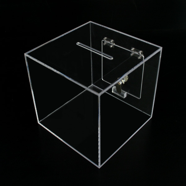 아크릴 모금함 박스 상자후면 자물쇠내장 명함박스 투명 백색 검정 컬러