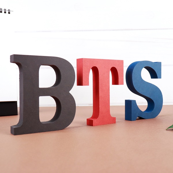 BTS bts 세트 컬러 MDF 에코보드 이니셜 알파벳 우드스카시