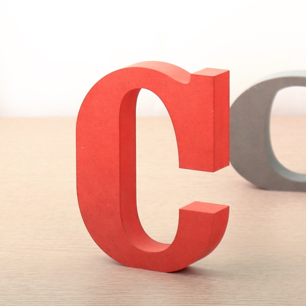 영문이니셜 MDF 에코보드 영문 알파벳 레드 대문자 C