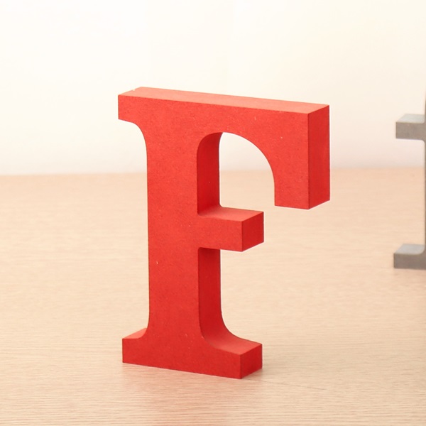 영문이니셜 MDF 에코보드 영문 알파벳 레드 대문자 F