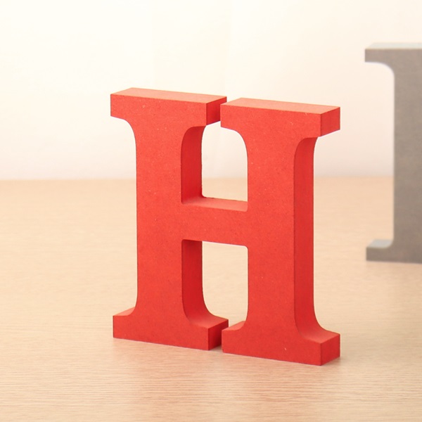 영문이니셜 MDF 에코보드 영문 알파벳 레드 대문자 H