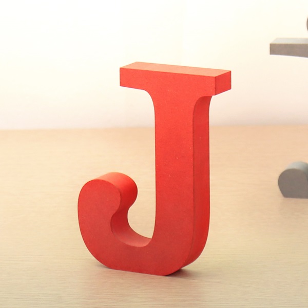 영문이니셜 MDF 에코보드 영문 알파벳 레드 대문자 J