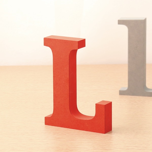 영문이니셜 MDF 에코보드 영문 알파벳 레드 대문자 L