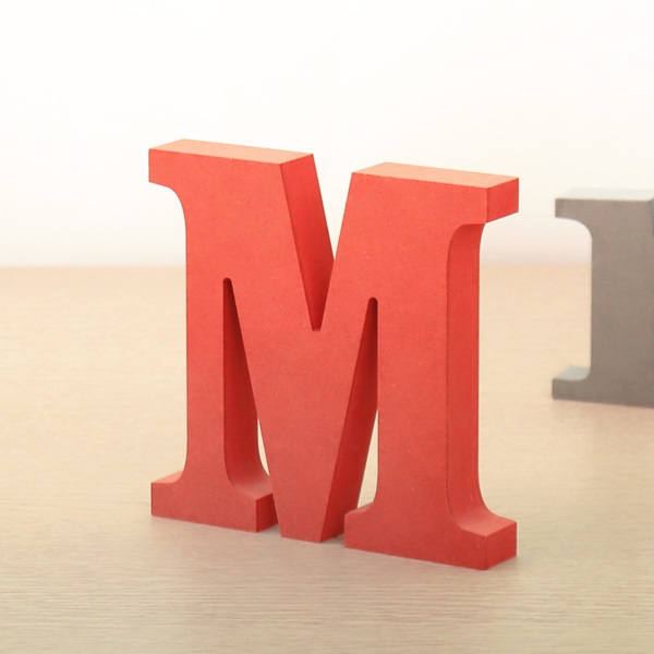 영문이니셜 MDF 에코보드 영문 알파벳 레드 대문자 M