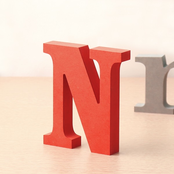 영문이니셜 MDF 에코보드 영문 알파벳 레드 대문자 N