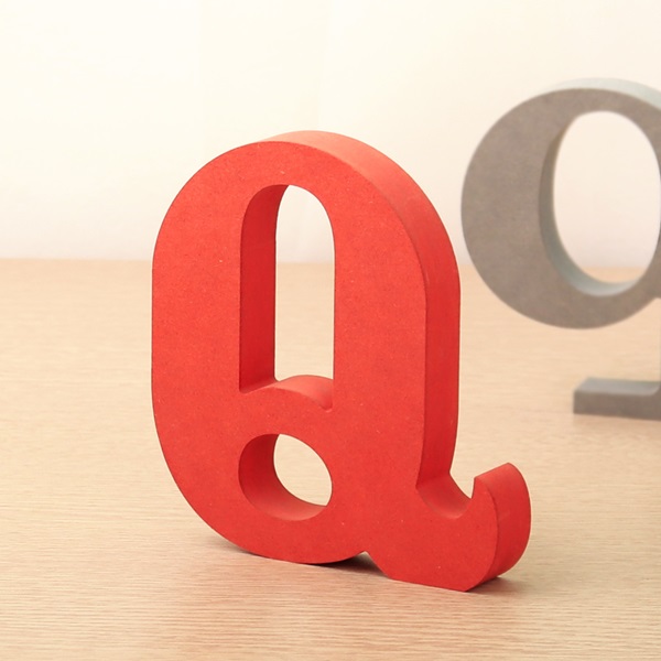 영문이니셜 MDF 에코보드 영문 알파벳 레드 대문자 Q