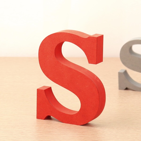 영문이니셜 MDF 에코보드 영문 알파벳 레드 대문자 S
