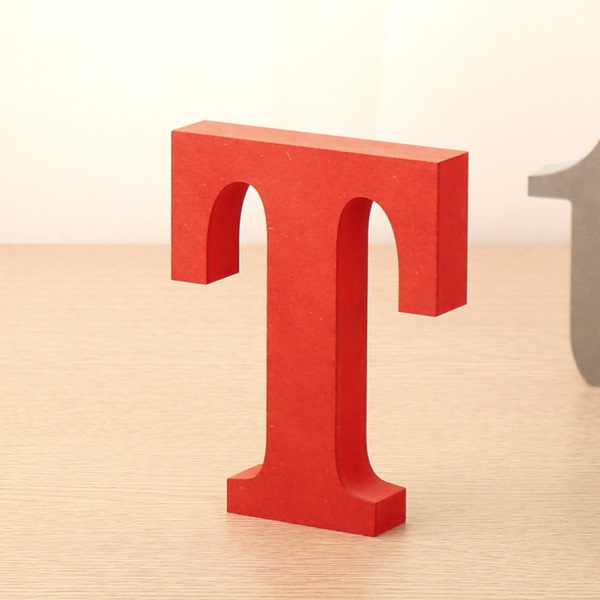 영문이니셜 MDF 에코보드 영문 알파벳 레드 대문자 T