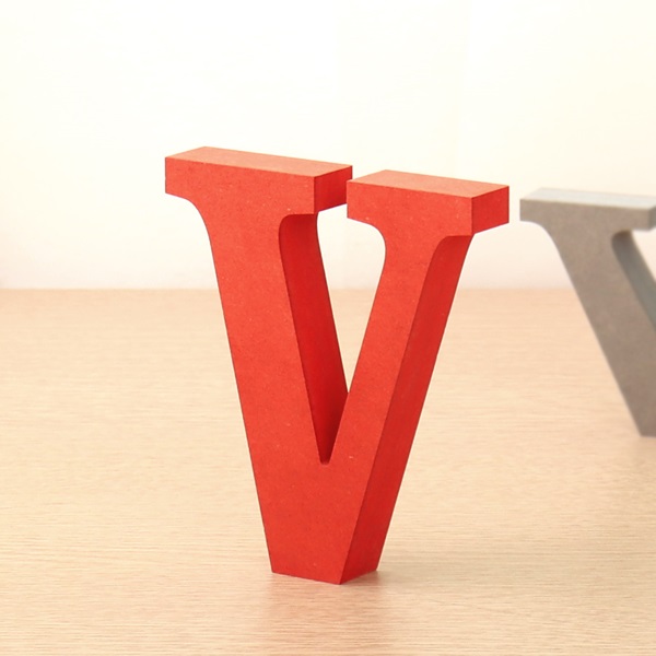 영문이니셜 MDF 에코보드 영문 알파벳 레드 대문자 V