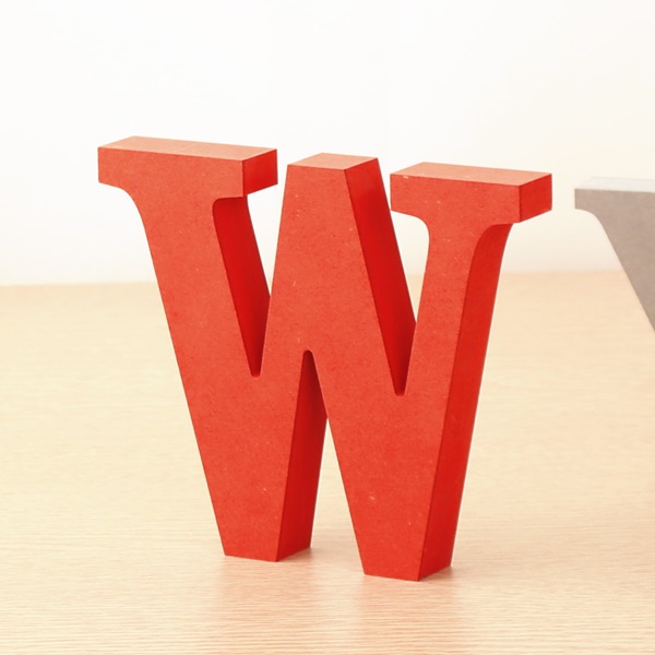 영문이니셜 MDF 에코보드 영문 알파벳 레드 대문자 W