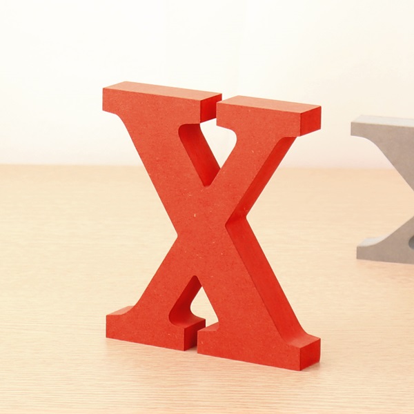 영문이니셜 MDF 에코보드 영문 알파벳 레드 대문자 X