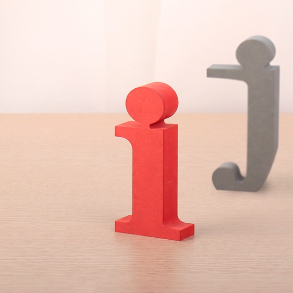 영문이니셜 MDF 에코보드 영문 알파벳 레드 소문자 i