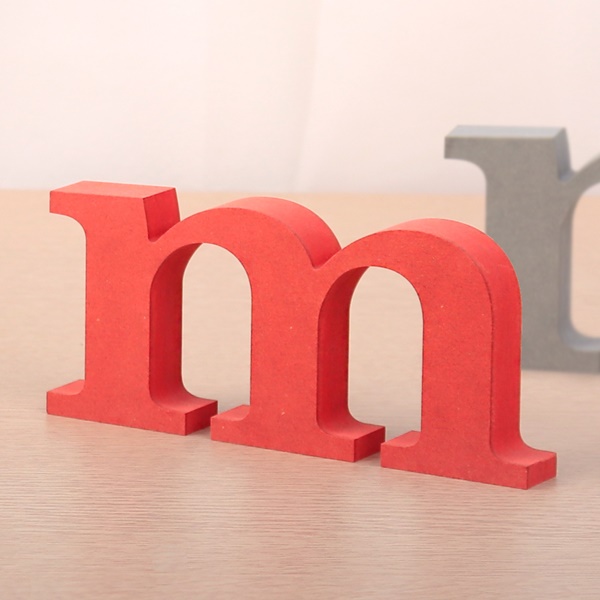 영문이니셜 MDF 에코보드 영문 알파벳 레드 소문자 m