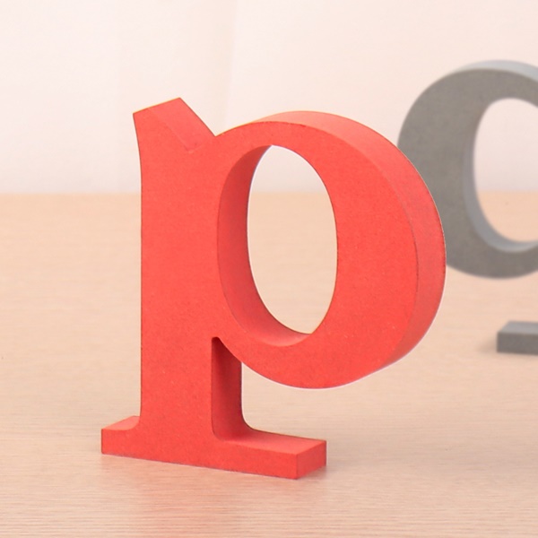 영문이니셜 MDF 에코보드 영문 알파벳 레드 소문자 p