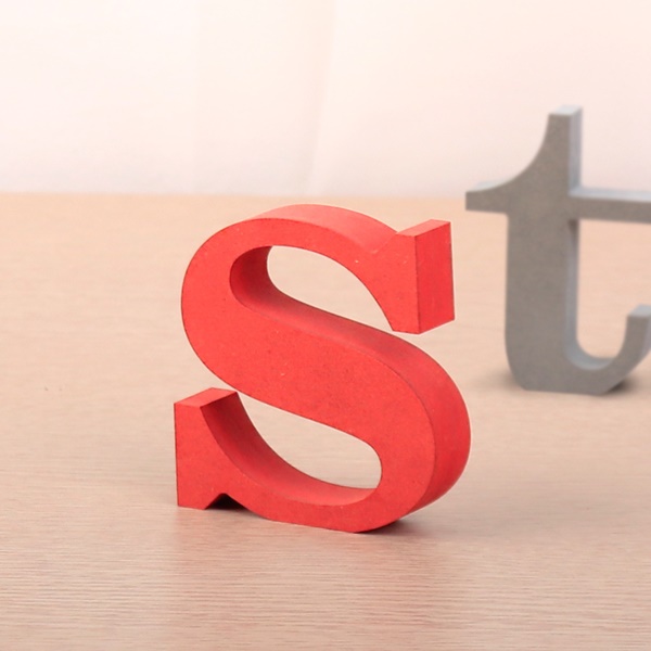 영문이니셜 MDF 에코보드 영문 알파벳 레드 소문자 s