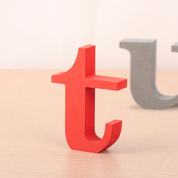 영문이니셜 MDF 에코보드 영문 알파벳 레드 소문자 t