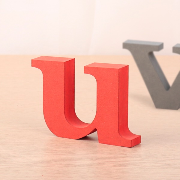 영문이니셜 MDF 에코보드 영문 알파벳 레드 소문자 u