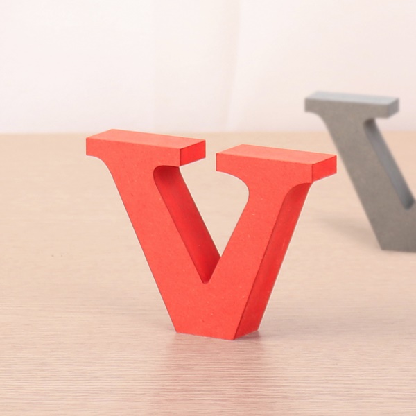 영문이니셜 MDF 에코보드 영문 알파벳 레드 소문자 v