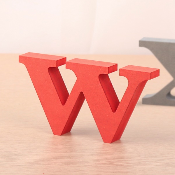 영문이니셜 MDF 에코보드 영문 알파벳 레드 소문자 w