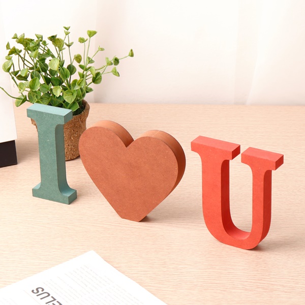 컬러 MDF 에코보드 세트 사랑 하트 러브 나무 알파벳 이벤트소품