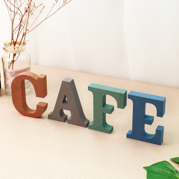 cafe CAFE 세트 컬러 MDF 에코보드카페 소품 알파벳 장식