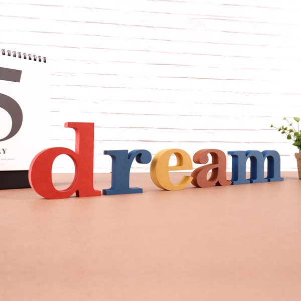 dream DREAM 세트 컬러 MDF 에코보드꿈 드림 알파벳 테이블장식