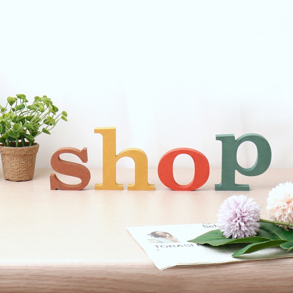 shop SHOP 세트 컬러 MDF 에코보드샵 가게 상점 우드 입체문자 shop SHOP 세트 컬러 MDF 에코보드샵 가게 상점 우드 입체문자