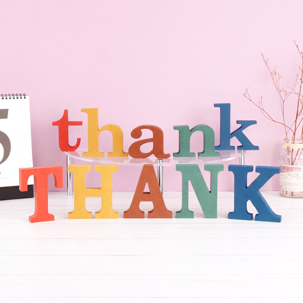 thank THANK 세트 컬러 MDF 에코보드감사 우드스카시 입체문자