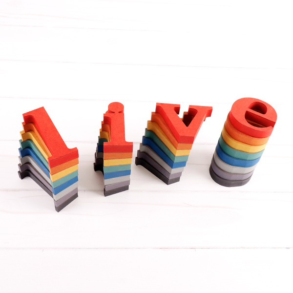 live LIVE 세트 컬러 MDF 에코보드라이브 생방송 알파벳
