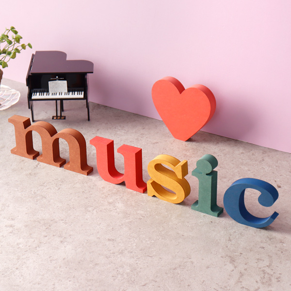 music&hearts; MUSIC&hearts; 세트 컬러 MDF 에코보드 이니셜 우드스카시 알파벳