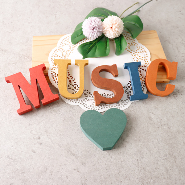 music&hearts; MUSIC&hearts; 세트 컬러 MDF 에코보드 이니셜 우드스카시 알파벳