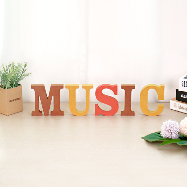 music&hearts; MUSIC&hearts; 세트 컬러 MDF 에코보드 이니셜 우드스카시 알파벳