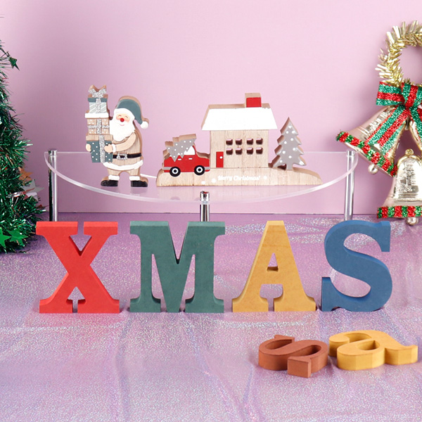 xmas XMAS 세트 컬러 MDF 에코보드 크리스마스 장식 알파벳