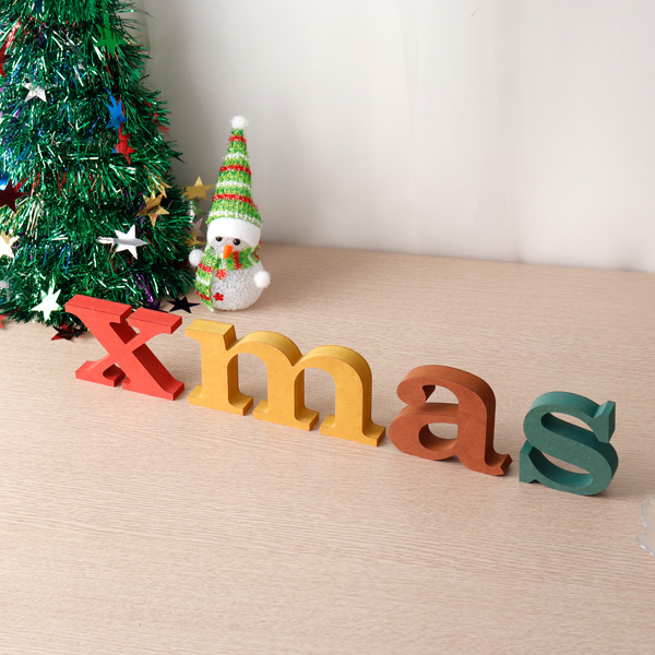 xmas XMAS 세트 컬러 MDF 에코보드 크리스마스 장식 알파벳 xmas XMAS 세트 컬러 MDF 에코보드 크리스마스 장식 알파벳