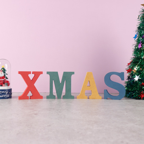 xmas XMAS 세트 컬러 MDF 에코보드 크리스마스 장식 알파벳 xmas XMAS 세트 컬러 MDF 에코보드 크리스마스 장식 알파벳