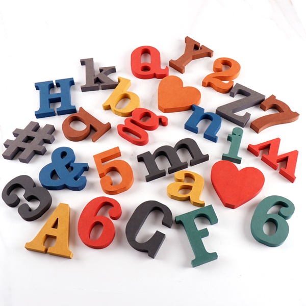 컬러 MDF 에코보드 알파벳A~Z 대문자 소문자 기호숫자 인테리어 나무소품 DIY