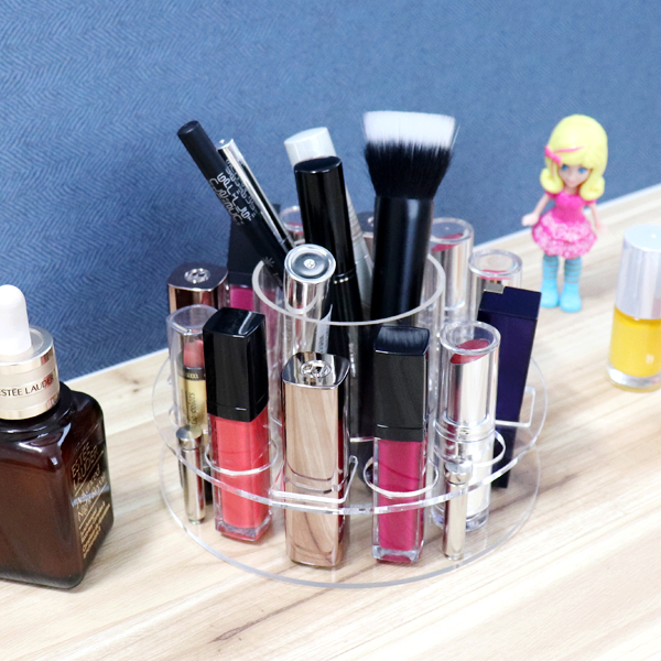 아크릴 립스틱 정리함<BR> 화장품 정리대 원형 2단 (볼트)