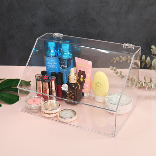 뚜껑있는 화장품정리함 (대)  아크릴 화장대 정리함 수납함 JP
