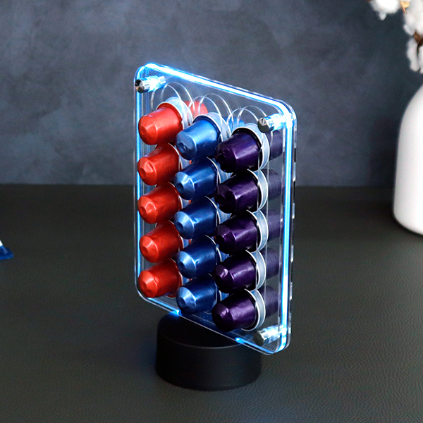 LED 아크릴 투명 스탠드 디스펜서 홀더 보관함 커피캡슐 네스프레소 호환용