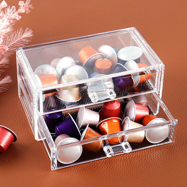 커피캡슐 2단 서랍형 보관함 JP1002 캡슐 투명상자