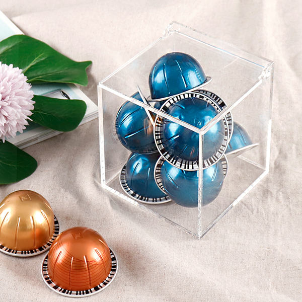 큐브10 일체형 덮개상자 커피캡슐 아크릴 박스버츄오 캡슐커피 호환용 보관함