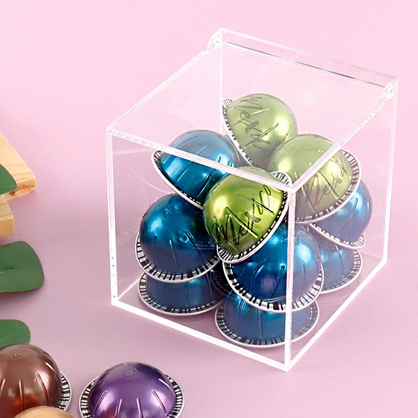 큐브12 일체형 덮개상자 아크릴 보관상자 정리함버츄오 캡슐커피 호환용 보관함