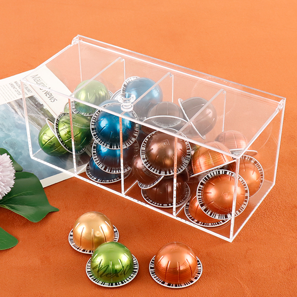 4칸 칸막이 커피캡슐 아크릴상자 케이스 버츄오 캡슐커피 호환용 보관함