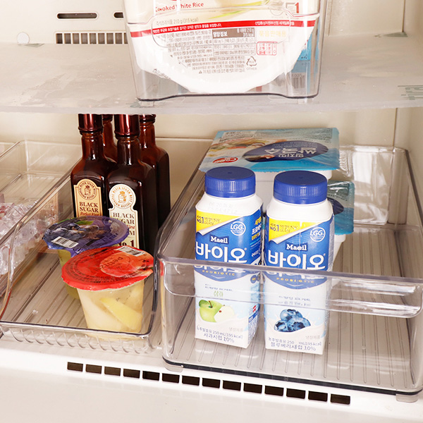 냉장고 정리트레이 심플 수납 정리 손잡이 보관함정리함 정리정돈