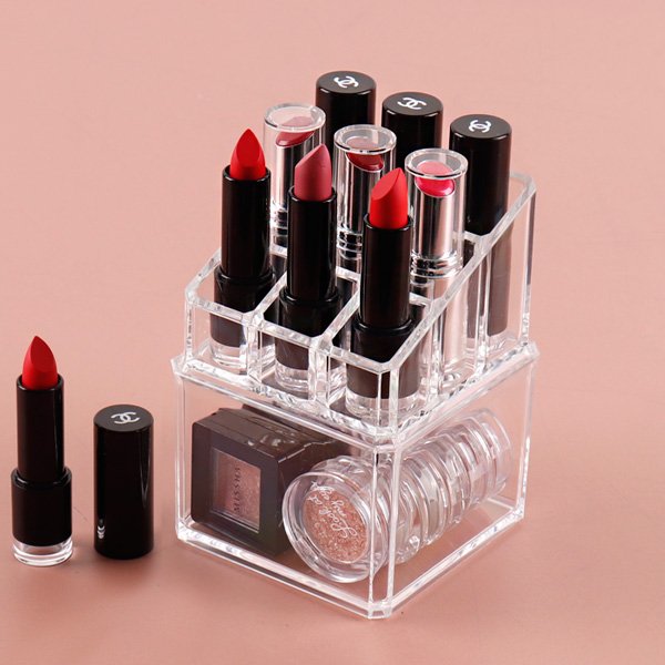 립스틱 화장품 정리함 2단 투명 정리대 보관함 섀도우 보관 수납함