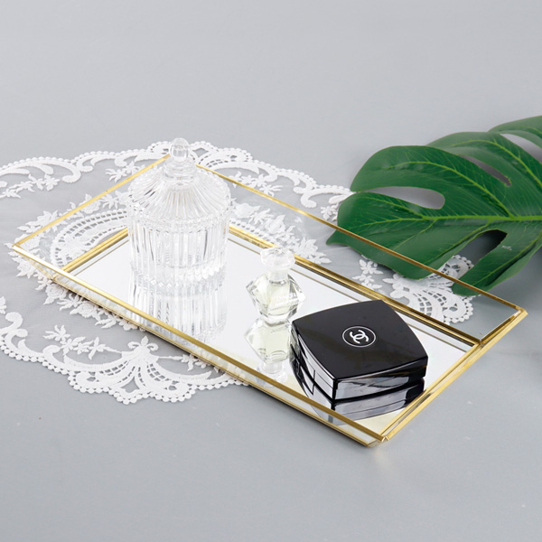 골드프레임 트레이사각 미러 화장품 파우더룸 정리대