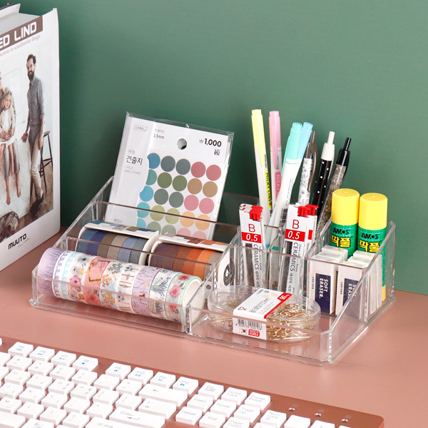 책상 정리함 투명 칸막이 다용도 수납보관함