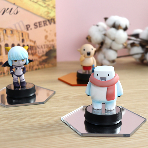 국산 육각 아크릴거울 소품 진열대