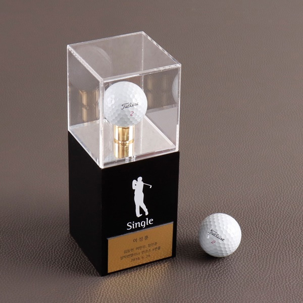 골프공 홀인원 케이스 투명 아크릴 사각 대 골프용품 전시 보관용